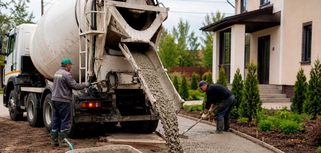 Производство бетона для дорожек и тротуаров с поставкой на объект