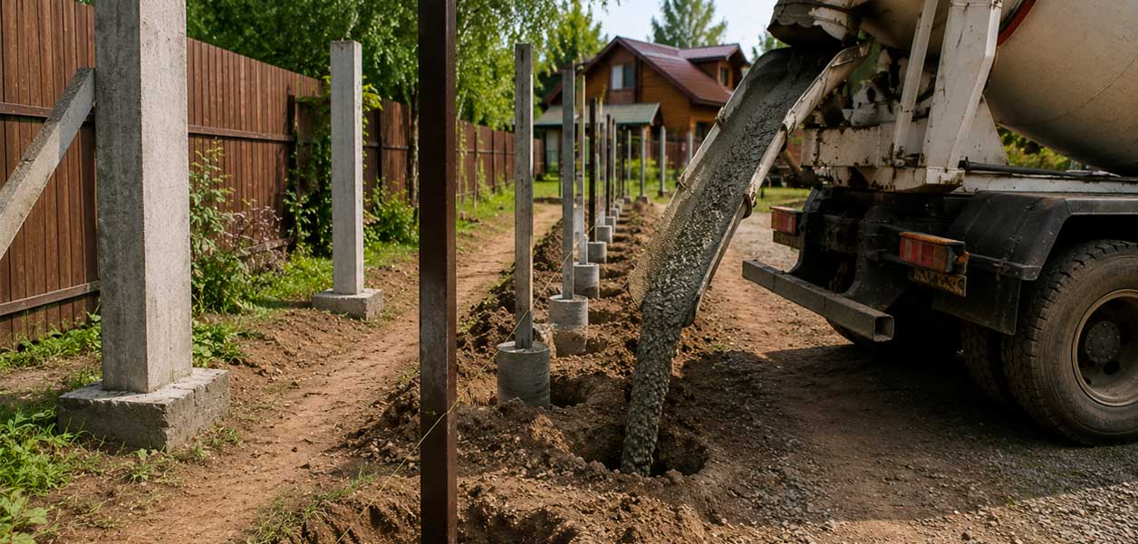 Расчёт объема и стоимости бетона для столбов по размерам ям